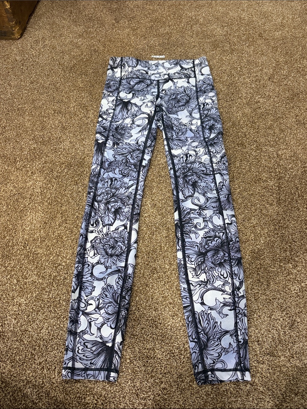 Floral Black & White Patterned Leggings